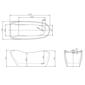 Изображение товара акриловая ванна 172,5x79,5 см lagard teona treasure silver lgd-tna-ts