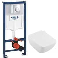 Комплект подвесной унитаз Villeroy & Boch Venticello 4611RSR1 + система инсталляции Grohe 38721001
