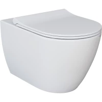 Унитаз подвесной Ambassador Queen 113T20001R-112T20001S безободковый, с сиденьем микролифт, белый глянец