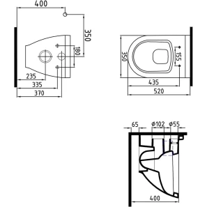 Изображение товара подвесной безободковый унитаз с сиденьем микролифт bien harmony hrka052n2vp0w3000