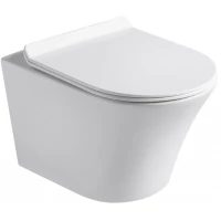 Унитаз подвесной MEER MR-2104 безободковый, с сиденьем микролифт, белый