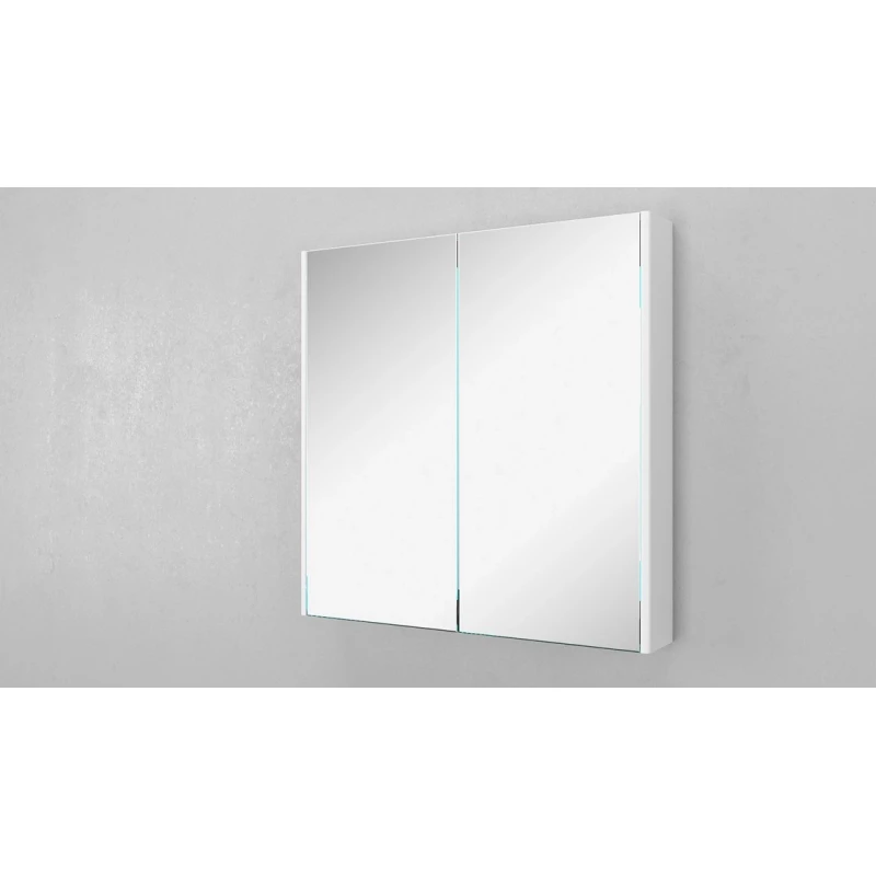 Зеркальный шкаф 80,3x80 см белый матовый Velvex Klaufs zsKLA.80-216