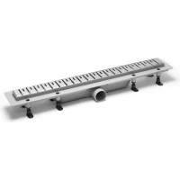 Душевой трап (лоток) PlastBrno Design 2 SZH2650 64,4 см, с решеткой, перфорированный, нержавеющая сталь