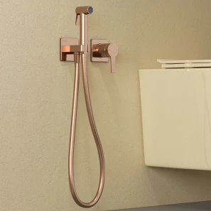 Изображение товара гигиенический душ teska liva tera t5439 со смесителем, розовое золото