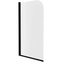 Шторка на ванну Knotlor Veil BS080CG0BL 80 см, профиль черный матовый, стекло прозрачное