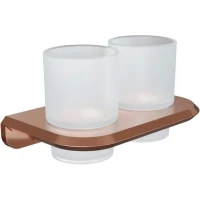 Стакан для зубных щеток Knotlor Space SC1032RB двойной, настенный, бронза матовая