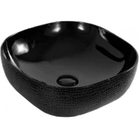 Раковина-чаша CeramaLux D1301H004 42x42 см, накладная, черный глянец