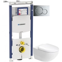 Комплект подвесной унитаз Duravit Architec 45720900A1 + система инсталляции Geberit 111.362.00.5 + 115.770.21.5