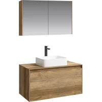 Комплект мебели дуб балтийский 100 см Aqwella 5 Stars Mobi MOB0110DB + MOB0710DB + 4640021064269 + MOB0410 + MOB0717DB