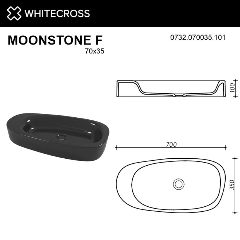 Раковина 70x35 см Whitecross Moonstone F 0732.070035.101