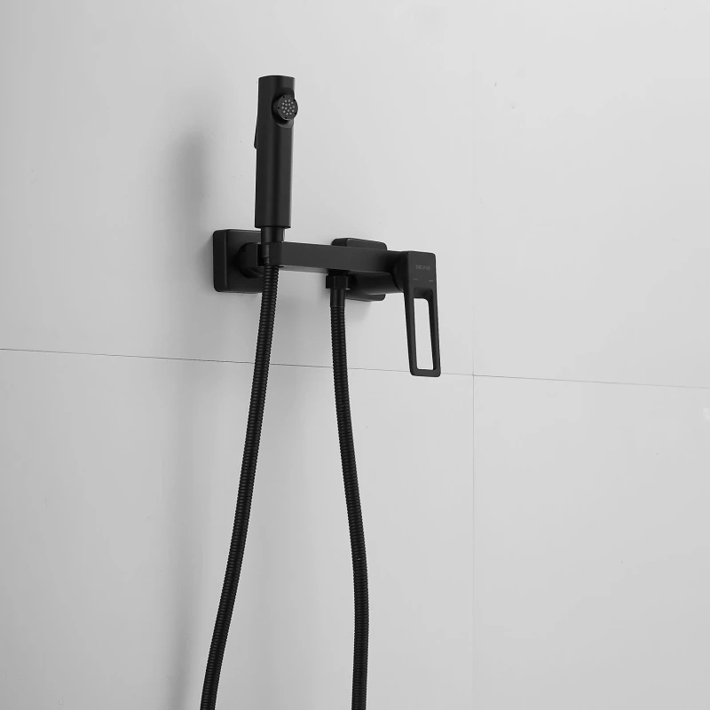 Гигиенический душ Shevanik S6805H-1 со смесителем, черный матовый