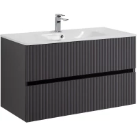 Тумба под раковину Art&Max Torino AM-TORINO-1000-2C-SO-GF-P 100 см, подвесная, графит матовый