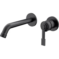 Смеситель для раковины Remer Atelier AL15PCFP встраиваемый, без донного клапана, черный хром матовый