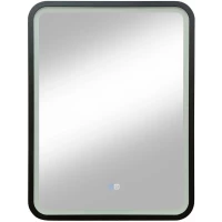 Зеркало Art&Max Genova AM-Gen-600-800-DS-F-H 60x80 см, с LED-подсветкой, сенсорным выключателем, диммером, антизапотеванием, черный матовый