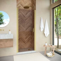 Душевая дверь Vegas Glass EP NOVO h2000 95 03 05 95 см, профиль золотой матовый, стекло бронза