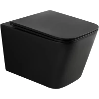 Унитаз подвесной Wonzon & Woghand Rona WW-UP2216-MB безободковый, торнадо, с сиденьем микролифт, черный матовый