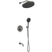 Душевой комплект AltroBagno Bilancia AltroBagnoBilancia040502GM 320 мм, со смесителем, оружейная сталь