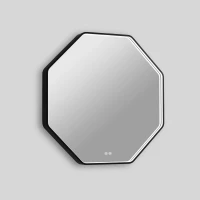 Зеркало Esbano ESMR3311XD 80x80 см, с LED-подсветкой, сенсорным выключателем, диммером, антизапотеванием, черный матовый