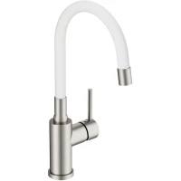 Смеситель для кухни Cersanit Melar A68236 с гибким изливом, сатин/белый