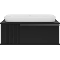Тумба под раковину Brevita Savoy SAV-09090-0301Я 90 см, подвесная, со столешницей, черный матовый