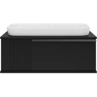 Тумба под раковину Brevita Savoy SAV-09090-0301Я 90 см, подвесная, со столешницей, черный матовый