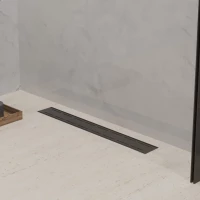 Душевой трап (лоток) Paini Line CH550LC 55 см, с решеткой, перфорированный, черный матовый