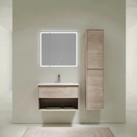 Комплект мебели Sancos Marmi 1.0 MR1.080EG + CN7012 + MI80EG 81 см, подвесной, дуб галифакс