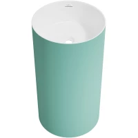 Раковина Wellsee Chalice Perfection 230620000 45x45 см, напольная, белый/светло-зеленый матовый