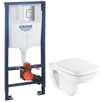 Комплект подвесной унитаз Roca Debba 346997000 + ZRU9302826 + система инсталляции Grohe 38772001