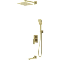 Душевой комплект Grossman Style 501.K35.05.320 304x193 мм, со смесителем, золотой матовый