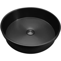 Раковина Abber Wasser Kreis AF2408MB 41,6x41,6 см, встраиваемая сверху, черный матовый