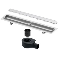 Душевой трап (лоток) Tece TECEdrainline glass 601200 + 650000 + 660016 + 601291 114,3 см, с решеткой, щелевой, белый