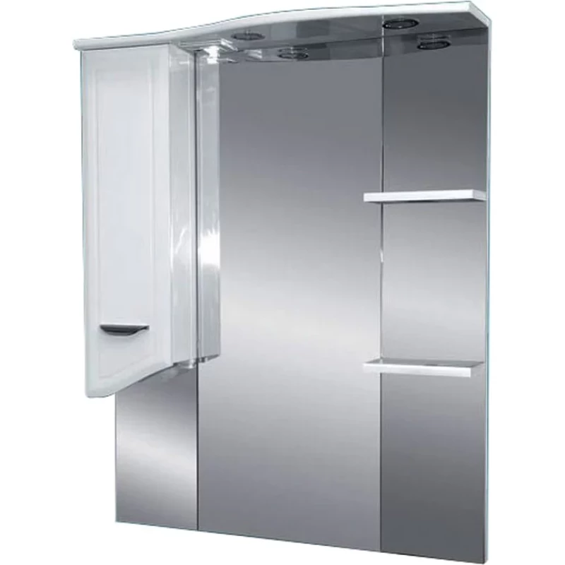 Зеркальный шкаф Misty Дрея Э-Дре02085-01СвЛ 82,5x100 см L, с подсветкой, выключателем, белый глянец