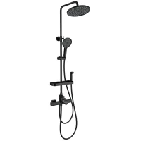 Душевая система Wonzon & Woghand Solid WW-C3011-A1-MB 255 мм, с термостатом, черный матовый