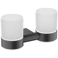 Стакан для зубных щеток Timo Luiro 18534/03 двойной, настенный, черный матовый