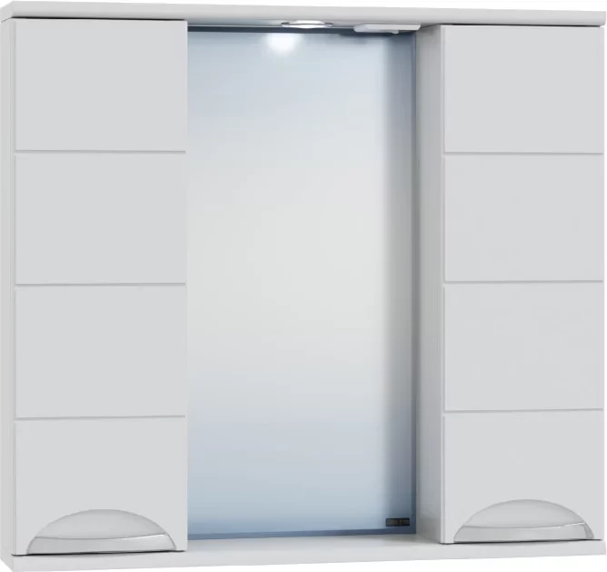 Зеркальный шкаф 80x72 см белый глянец Санта Родос 106017