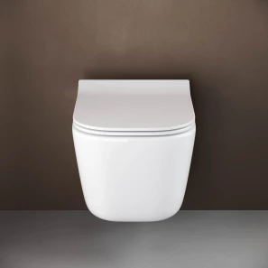 Изображение товара унитаз подвесной ceramica nova new day cn3005 безободковый, с сиденьем микролифт, белый