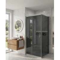 Душевой уголок MaybahGlass MGY-2189-5 130x100 см, профиль матовый хром, стекло графитовое