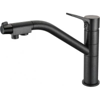 Смеситель для кухни Zorg ZR 401 KF ЧЕРНЫЙМЕТАЛЛИК с подключением к фильтру, черный металлик