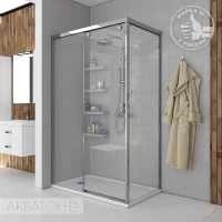 Душевой уголок 120Х90 см Акватон Ritsa L 1AX003SSXX000 прозрачное