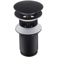 Донный клапан для раковины Timo 8011/03 с переливом, черный матовый