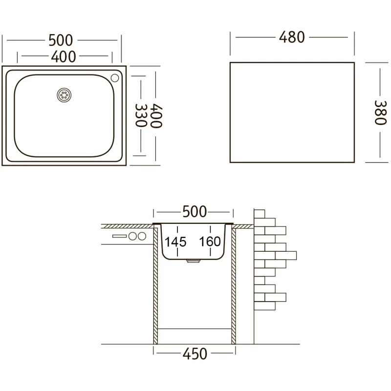 Кухонная мойка матовая сталь Ukinox Классика CLM500.400 --T5C 1C