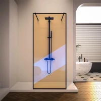 Душевая перегородка Veconi Korato KR90BC-110-09-C4 110 см, профиль черный матовый, стекло хамелеон
