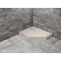 Душевой поддон Radaway Doros PT E Compact Stone Cashmire SDRPTP9080-05-84SL 90x80 см L, акриловый, пятиугольный, кашемир