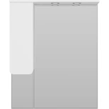 Изображение товара зеркальный шкаф misty чегет п-чег-02085-01л 82,5x100,1 см l, с подсветкой, выключателем, белый глянец