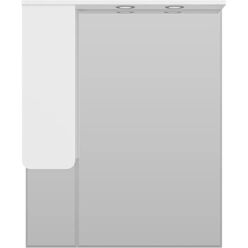 Зеркальный шкаф Misty Чегет П-Чег-02085-01Л 82,5x100,1 см L, с подсветкой, выключателем, белый глянец