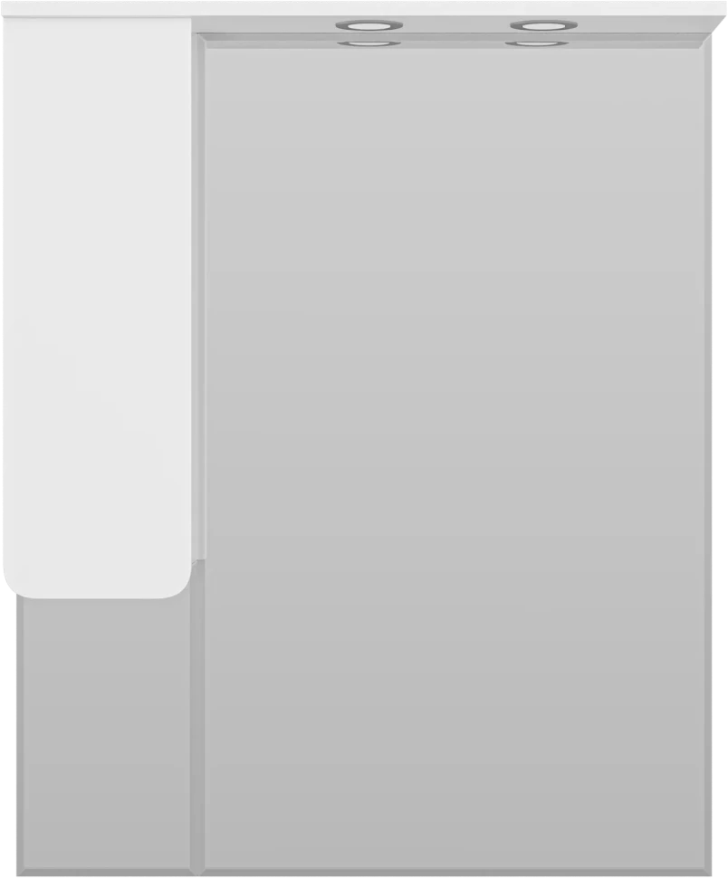 Зеркальный шкаф Misty Чегет П-Чег-02085-01Л 82,5x100,1 см L, с подсветкой, выключателем, белый глянец - фото 1