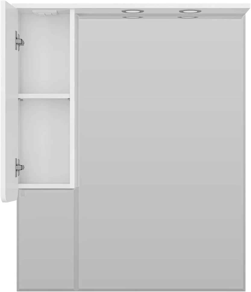 Зеркальный шкаф Misty Чегет П-Чег-02085-01Л 82,5x100,1 см L, с подсветкой, выключателем, белый глянец - фото 3