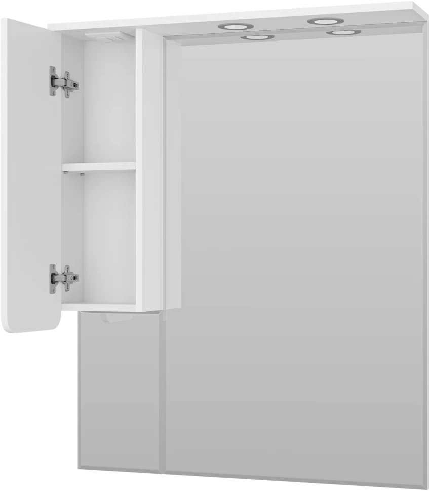 Зеркальный шкаф Misty Чегет П-Чег-02085-01Л 82,5x100,1 см L, с подсветкой, выключателем, белый глянец - фото 4