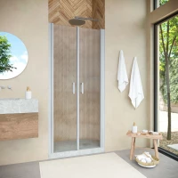 Душевая дверь Vegas Glass E2P NOVO h2000 100 07 Moru 100 см, профиль матовый хром, стекло рифленое